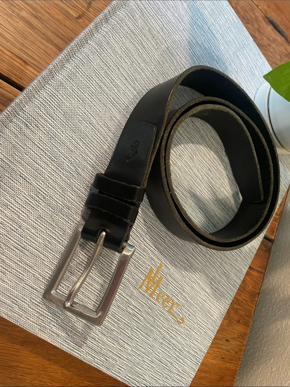 Polo Ralph Lauren Black Leather Belt | Size 34 | Silver Buckle | Polo Pony